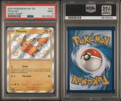Pikachu 131/091 Shiny Rare 2024 Pokemon Paldean Fates PSA 9 - Image 5