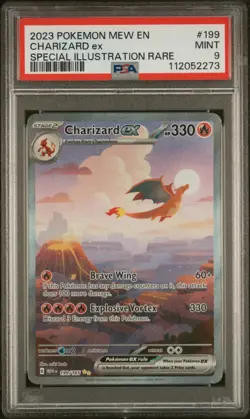 2023 POKEMON MEW EN-151 SPECIAL ILLUSTRATION RARE #199 CHARIZARD EX PSA 9 - Image 1
