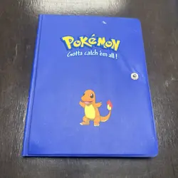 Vintage 1999 Pokemon Charmander Blue 4 Pocket 30 Page Trading Binder NO STRAP - Image 1
