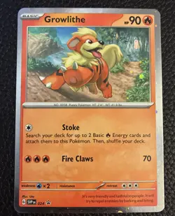 Growlithe Pokemon Scarlet & Violet SVP 024 Cosmos Holo Black Star Promo NM - Image 1