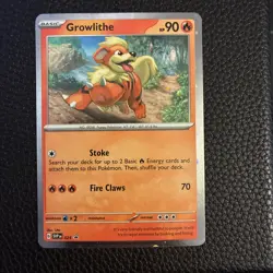 Growlithe Pokemon Scarlet & Violet SVP 024 Cosmos Holo Black Star Promo NM - Image 2