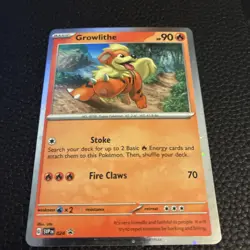 Growlithe Pokemon Scarlet & Violet SVP 024 Cosmos Holo Black Star Promo NM - Image 3