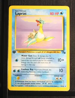 PSA 6 EXCELLENT-MINT 1999 Pokemon Fossil Set #25 Lapras 1st Edition !!! - Image 3
