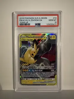 Pokemon TCG Pikachu & Zekrom GX Team Up Holo 33/181 PSA 10 - Image 1