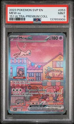 2023 POKEMON SVP EN-SV BLACK STAR PROMO 151 ULTRA-PREM COLL #053 MEW EX PSA 9 - Image 1