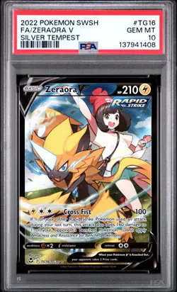 Pokemon TCG Zeraora v TG16/TG30 SWSH12 Silver Tempest Trainer Gallery - PSA 10 - Image 1