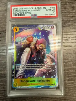 2026 One Piece OP14-EB04 Donquixote Rosinante Treasure Rare OP12-108 PSA 10 - Image 1
