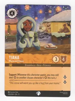 Disney Lorcana Winterspell TIANA Warm and Happy Epic Foil #205/204 - Image 1