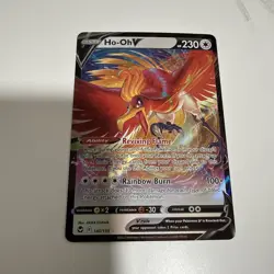 Pokemon Card Ho-Oh V 140/195 Silver Tempest Half Art Holo Rare Near Mint - Image 1