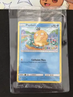 Build a Bear Pokemon Card Psyduck Promo Trading TCG SEALED NEW RARE - Image 1