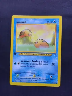 Pokemon Cards: 1st Edition Neo Destiny Common: Swinub 84/105 - Image 1