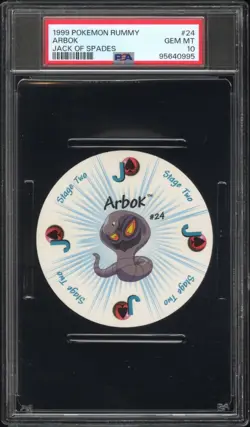 1999 Pokemon Rummy Card Arbok #24 Stage Two Jack of Spades eBay 1/1 PSA 10 GEM - Image 1