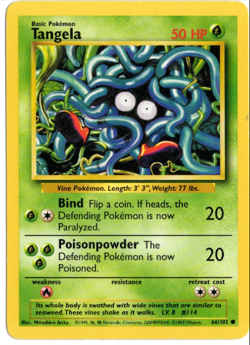 Tangela 66/102 Base Set Pokemon Card - Image 1