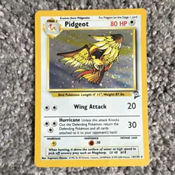 Pidgeot Base Set 2 14/130 Holo Rare 80 HP Wizards Pokemon TCG Card English - Image 1