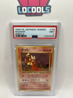 Pokemon PSA 9 MINT Magmar 1998 Vending Series 3 Japanese Promo Card - Image 1