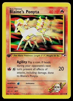 Pokemon Card - Blaine's Ponyta Gym Heroes 63/132 Common 1st Edition - Image 1