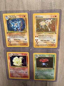 Pokemon TCG 4 Card Holo Lot - 1st Ed. Machamp + Hitmonlee + Ninetales +Vileplume - Image 1