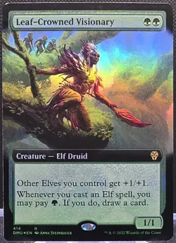 Leaf-Crowned Visionary #414 Dominaria United Extended Art Foil Rare - Image 1