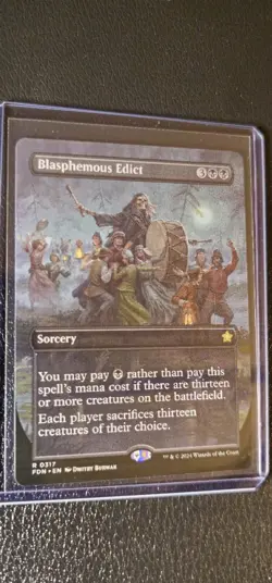 MTG Blasphemous Edict (Borderless), NM FDN Rare - Image 1