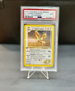 Pokemon Lt. Surge's Fearow 1st Edition Holo Rare #7. First Ed PSA 9 USA SELLER - Image 1