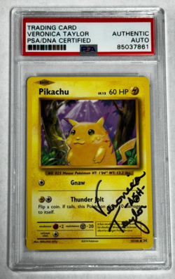Pikachu Veronica Taylor -Ash- Signed PSA Auto Authentic Pokemon Evolutions #35 - Image 1