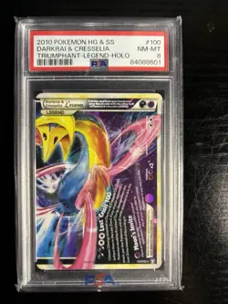 Pokemon TCG Darkrai & Cresselia Legend #100 PSA 8 HGSS Holo NM-MT - Image 1