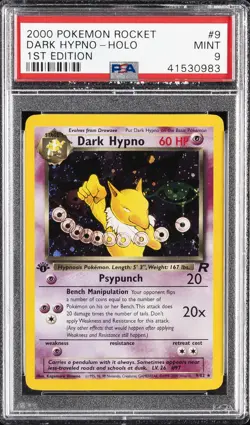 2000 POKEMON ROCKET 1ST ED #9 DARK HYPNO-HOLO PSA 9 - Image 1