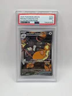 2025 POKEMON DRI ILLUSTRATION RARE #202 TEAM ROCKET'S RATICATE PSA 9 - Image 1