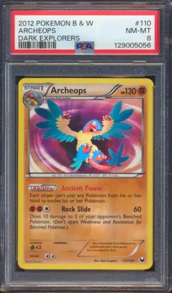 2012 POKEMON B & W ARCHEOPS DARK EXPLORERS #110 PSA 8! - Image 1