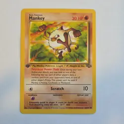 Pokemon Mankey 1st Edition Jungle Regular 55/64 30 HP Common 1999 - Image 1