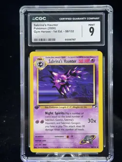 Sabrina’s Haunter #58 1st Edition Gym Heroes 2000 Pokemon CGC 9 👻 - Image 1