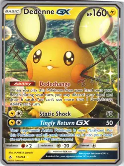 Dedenne GX – Pokemon TCG Unbroken Bonds 57/214 Ultra Rare NM - Image 1