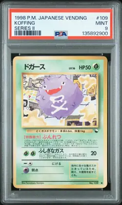 1998 POKEMON JPN VENDING SER II #109 KOFFING PSA 9 - Image 1