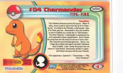 1999 Topps Pokemon TV Animation Series 1 - Charmander #04 Blue Logo Non Holo LP - Image 2