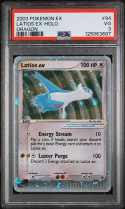 2003 Pokemon Ex Dragon Holo Latios Ex #94 PSA 3 - Image 1