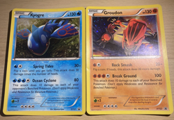 Kyogre XY51 & Groudon XY52 JUMBO Holo Pokemon Cards - Black Star Promo Pair - Image 1