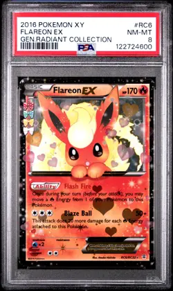 2016 POKEMON GENERATIONS RADIANT COLLECTION FLAREON EX #RC6 PSA 8 NM #122724600 - Image 1