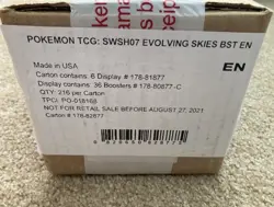 Evolving Skies Booster Box Case SWSH07 Factory Sealed Pokemon TCG Sealed Case - Image 1