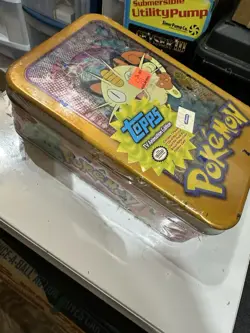 Vintage 1999 Topps POKEMON- TV Animation Edition Tin - (SEALED) Meowth Art work - Image 2