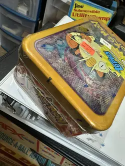 Vintage 1999 Topps POKEMON- TV Animation Edition Tin - (SEALED) Meowth Art work - Image 5
