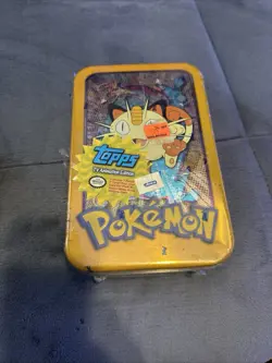 Pokemon Vintage 1999 Topps TV Animation Edition Tin -((SEALED) Meowth Art work - Image 1
