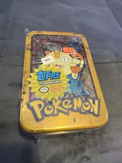 Pokemon Vintage 1999 Topps TV Animation Edition Tin -((SEALED) Meowth Art work - Image 2