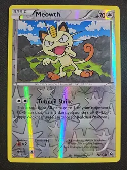 Meowth - Reverse Holo - 74/124 Fates Collide - Pokemon TCG - 2016 - Image 1