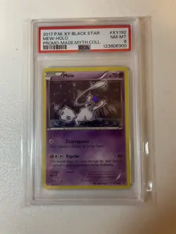 PSA 8 NM-MT Mew Holo Pokemon 2017 XY Black Star Promo #XY192 - Image 1