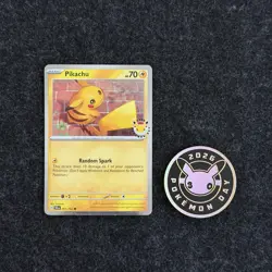 Pikachu 051 /162 Stamped 2026 Pokemon Day 30 Promo TCG With Coin - Image 1