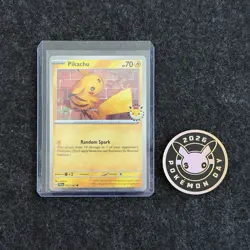 Pikachu 051 /162 Stamped 2026 Pokemon Day 30 Promo TCG With Coin - Image 5