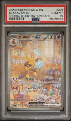 2023 Pokemon Scarlet & Violet English 151: Alakazam Ex SIR #201 PSA 10 - Image 1