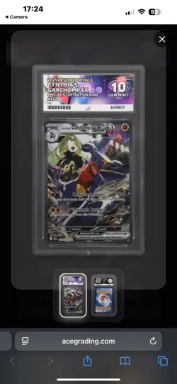 Pokemon TCG Destined Rivals Cynthia’s Garchomp EX 232/182 ACE 10 GEM MINT - Image 4
