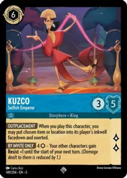 1x Kuzco - Selfish Emperor - 149/204 - Super Rare NM-Mint Disney Lorcana: Shimme - Image 1