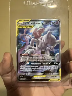 Pokemon Mewtwo & Mew GX SM191 Promo Full Art Holo TAG TEAM Card 270 NM - Image 1